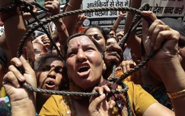 BJP activists demand the execution of Afzal Guru