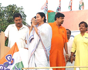 Mamata Banerjee during the campaigning.