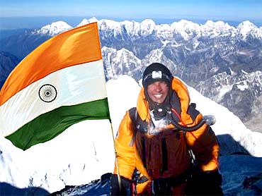 Arjun Vajpayi atop Mount Everest