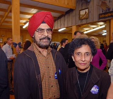 Nikki Haley's parents Dr Ajit and Raj Randhawa  at the event
