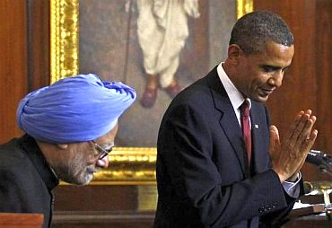 US President Barack Obama with Prime Minister Manmohan Singh