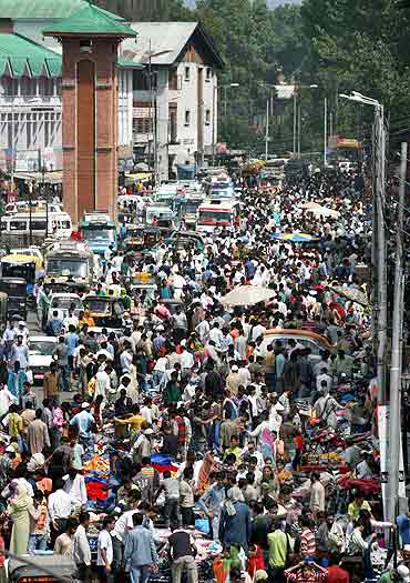 Heavy rush was witnessed in Srinagar markets ahead of Eid festivities