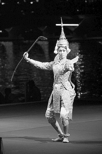 Cambodian interpretation of the Ramayan being enacted at a theatre