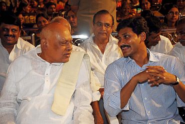 Jagan with CM K Rosaiah in happier times