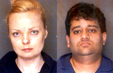 Police mug shots of Vickram Bedi and his girlfriend Helga Invarsdottir
