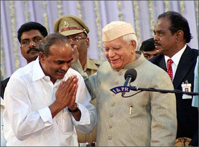 YSR Reddy at his swearing in ceremony