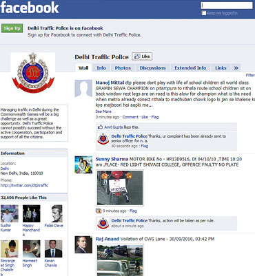 The Delhi traffic police page on Facebook