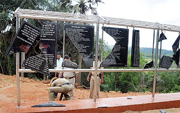 The Mangalore air crash memorial was found desecrated on Tuesday