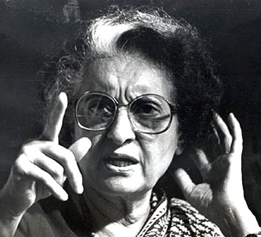 Former prime minister Indira Gandhi. According to the Ram Bahadur Rai, the Meenakshipuram conversions and her defeat by the Abdullahs in JK made her take a pro-Hindu line