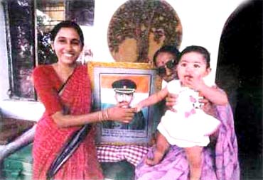 A file photo of Major Acharya's wife Charulatha, mother Vimla and daughter Aprajita