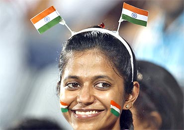 A spectator at the Commonwealth Games in New Delhi