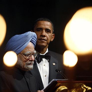 Dr Singh at the White House dinner, November 2009