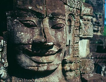 The golden age of the Khmer civilization was between the ninth and thirteenth centuries, when the kingdom of Kambuja, which gave Cambodia its name, ruled large territories from its capital at Angkor in Cambodia's west.