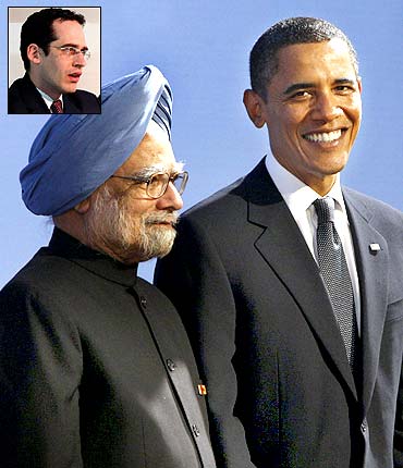 Prime Minister Manmohan Singh with US President Barack Obama. Inset: Richard Fontaine
