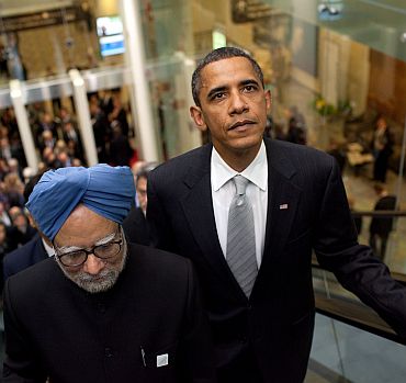 Prime Minister Manmohan Singh and US President Barack Obama.