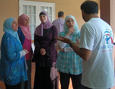 A group of women at Nidal's residence