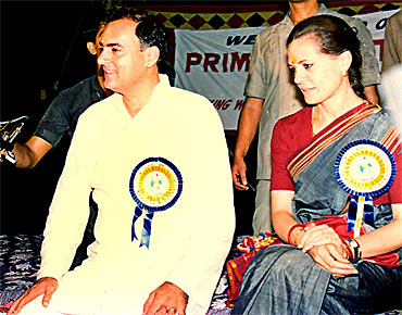 A file photo of Sonia with Rajiv Gandhi