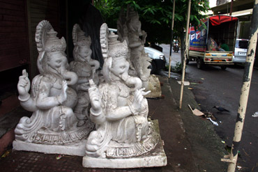 Ganesh idols made of Plaster of Paris in Pen