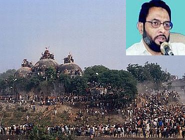 The Babri Masjid demolition, December 6, 1992. Inset: Dr S Q R Illyas