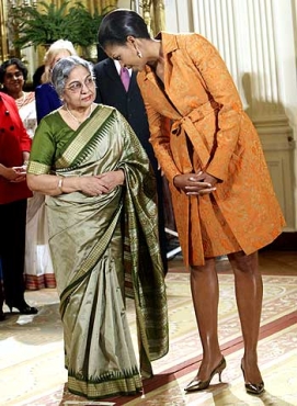 Gursharan Kaur with Michelle Obama