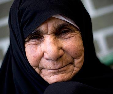 A woman at a mosque in northern Tehran