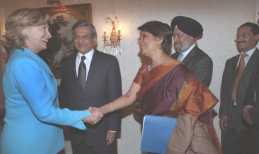 Hillary Clinton with Nirupama Rao