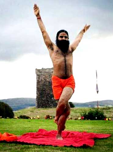 Baba Ramdev performs yoga
