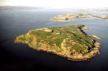 Aerial view of Little Cumbrae island