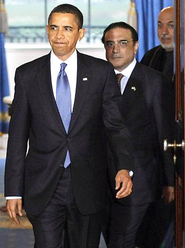 US President Barack Obama with Pakistan President Asif Ali Zardari