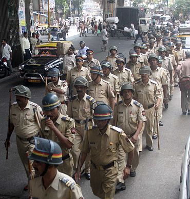 Police deployment in Mumbai, September 29,  ahead of the Ayodhya verdict