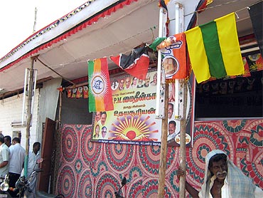 A DMK party office in rural Tamil Nadu