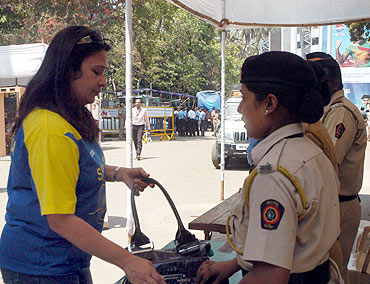 Security check at the Wankhede stadium