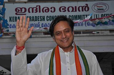 Shashi Tharoor in campaign mode