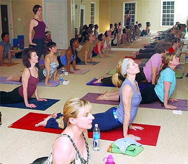 Becky Crigger's yoga class