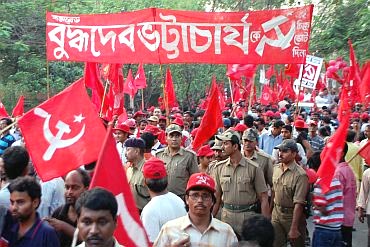 A rally in support of West Bengal Chief Minister Buddhadeb Bhattacharjee