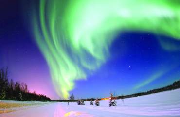The aurora borealis spotted in Alaska in February 2008