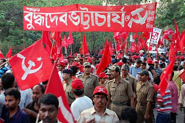 A CPI-M rally in Kamalgazi in South 24 Parganas district