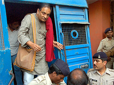 File picture of Dr Binayak Sen brought to a court in Raipur