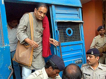 File picture of Dr Binayak Sen brought to a court in Raipur