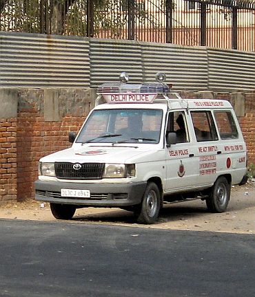 A Delhi Police vehicle