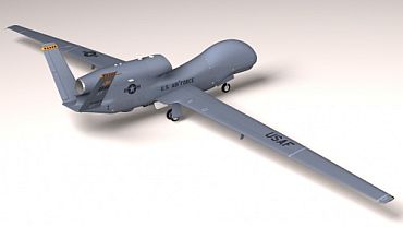 Computer-generated image of the Global Hawk in use with the US Air Force