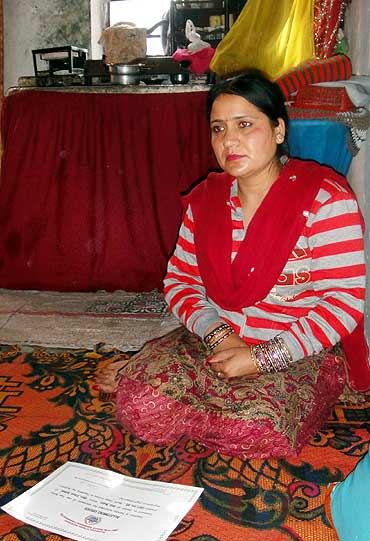 Babli Bhatt lost her husband a year after marriage. She works as a beautician in her camp home