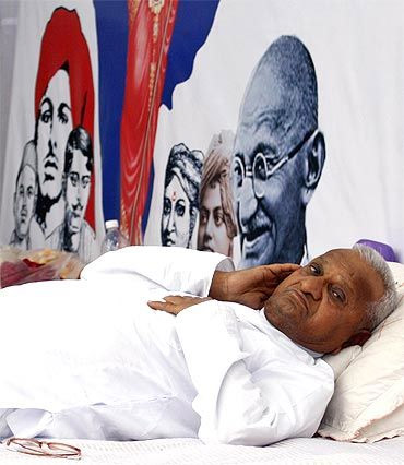 Anna Hazare during his anti-corruption movement in New Delhi