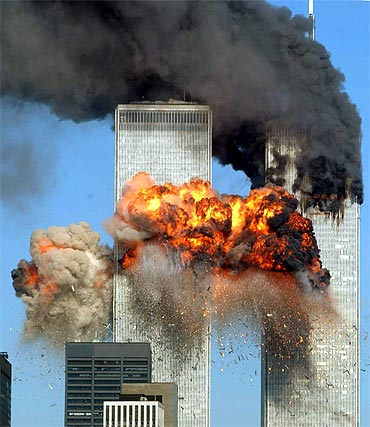 The hijacked airliners destroyed the twin towers of the World Trade Centre in New York