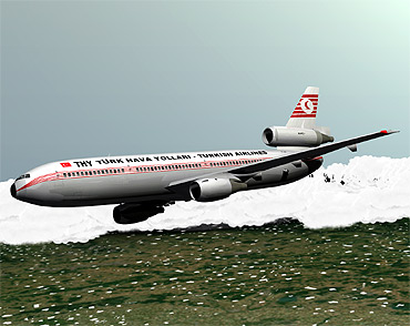 An artist's rendition of the Turkish Airline crash
