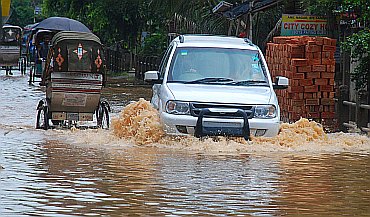 Despite their best efforts, the city corporation has not been able to remove water from the flooded roads