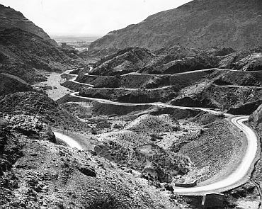 The road through the Khyber Pass on the north-west frontier of India (later Pakistan)
