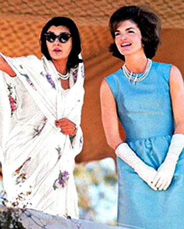 Rajmata Gayatri Devi of Jaipur with then US First Lady Jacqueline Kennedy