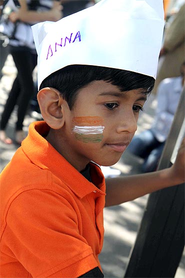 A supporters of Anna Hazare
