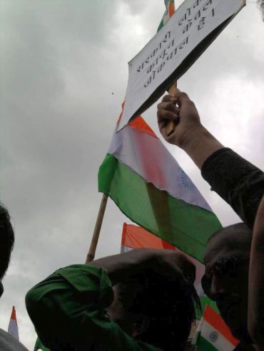 Hazare supporters at a protest rally